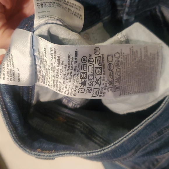 Levi’s 529 curvy boot cut UPCYCLED Flared Rainbow Insert Sz. 14S X 29 Blue Jeans - Picture 3 of 15